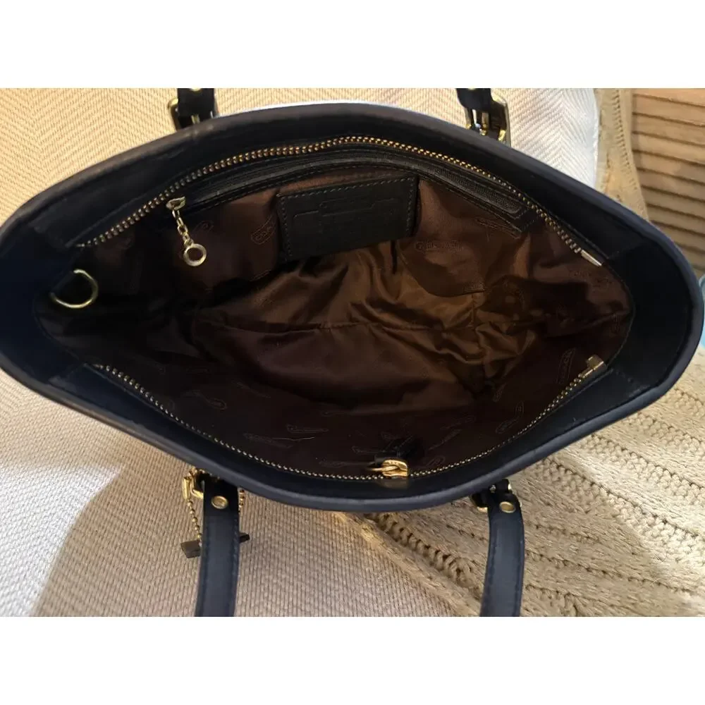 Vintage Coach Legacy Mini Market Tote 9846 Black Leather - Picture 7 of 12